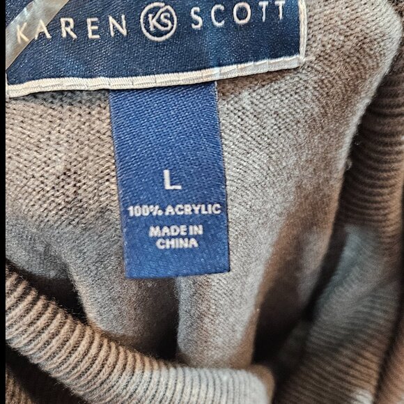 Karen Scott Gray Cowl Neck Sweater Women’s Large - Picture 5 of 5